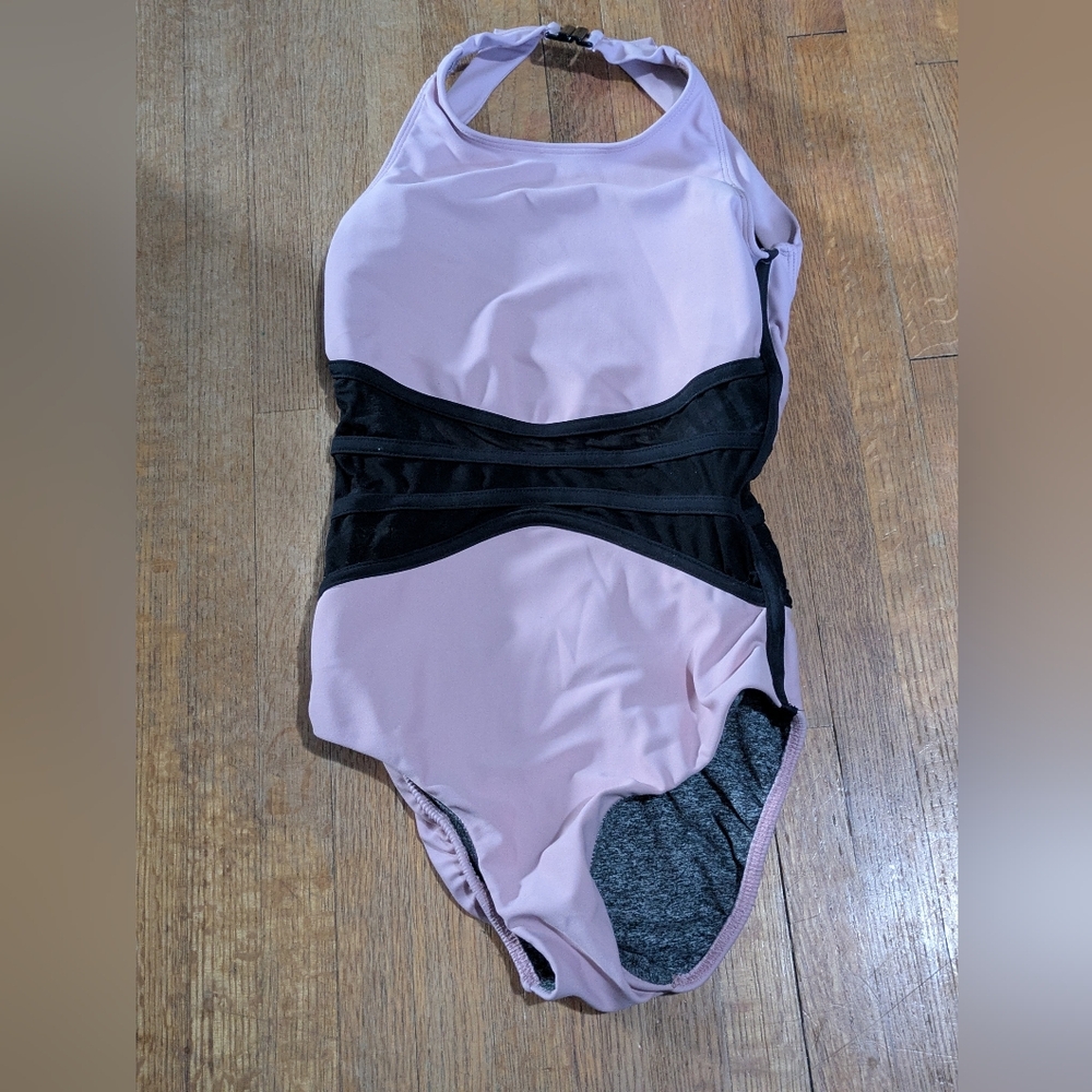 5 Dancewear Halter Neck Leotard - Pink and Black
